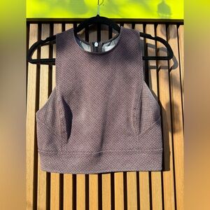 Cooperative Red and Gray Patterned Top